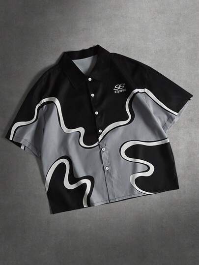 STYNVO Men's Casual Colorblock Short Sleeve Shirt, Summer