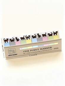 150 Sheets/Pack, Cute Cat-Themed Sticky Note Set-A Must-Have For Bookmarks And Memos, An Office Essential Back To School. - Multicolor - View 2