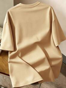 Resyla 女士休闲卡通熊印花圆领短袖T恤，夏季 - 杏色 - 查看 2