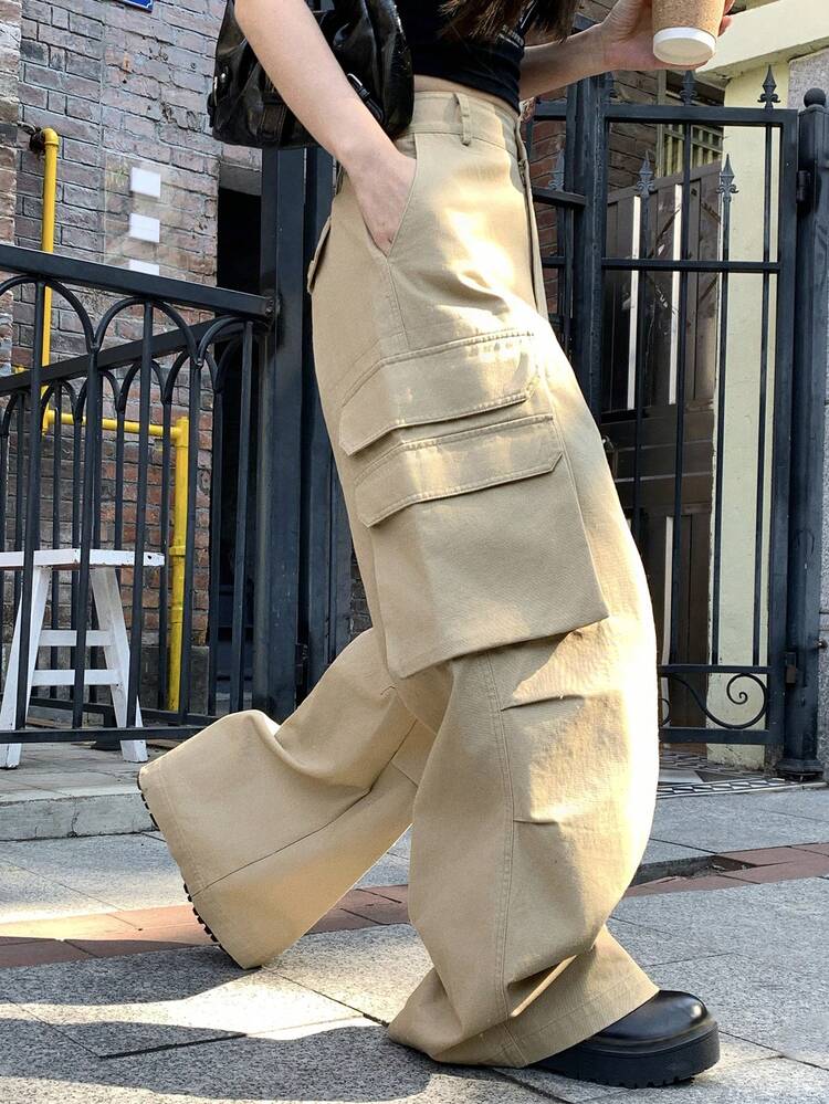 Women's Solid Color Casual Street Style Cargo Pants