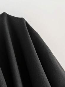 Elamini 春夏新款少女休闲修身收腰性感蕾丝蝴蝶结V领无袖连体裤 - 黑色 - 查看 4