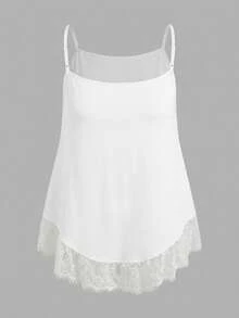 SHEIN EZwear 2件套女士休闲95%棉加大码吊带背心，黑白两色 - 黑與白 - 查看 5