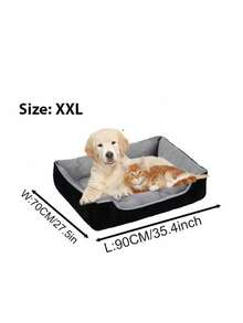 Soft & Comfortable Dog Bed Mat, With Random Chew Rope, Non-Slip Bottom, Multiple Sizes Available - Polyester Filled, Bone Pattern Design, Dog Bed With Side Walls, Suitable For Medium Dogs, Cats And Small Dogs - Multicolor - View 12