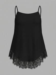 SHEIN EZwear 2件套女士休闲95%棉加大码吊带背心，黑白两色 - 黑與白 - 查看 6