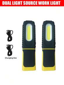 Teckwe FX-110 1/2 قطعة مصباح عمل LED قابل للشحن مع قاعدة مغناطيسية، شحن USB، مصباح معلق محمول، بطارية ليثيوم مدمجة، 3 أوضاع إضاءة، مصباح يدوي قوي، مصباح إصلاح الورشة، دوران 180 درجة، مناسب للإصلاح 1200mAh - متعدد الألوان - مشاهدة 10