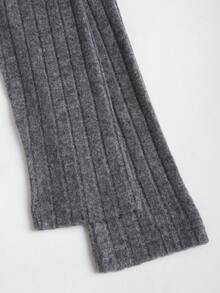 Sweetra 女士不对称肩部毛绒T恤+低腰阔腿裤两件套，冬季休闲家居服 - 深灰色 - 查看 6