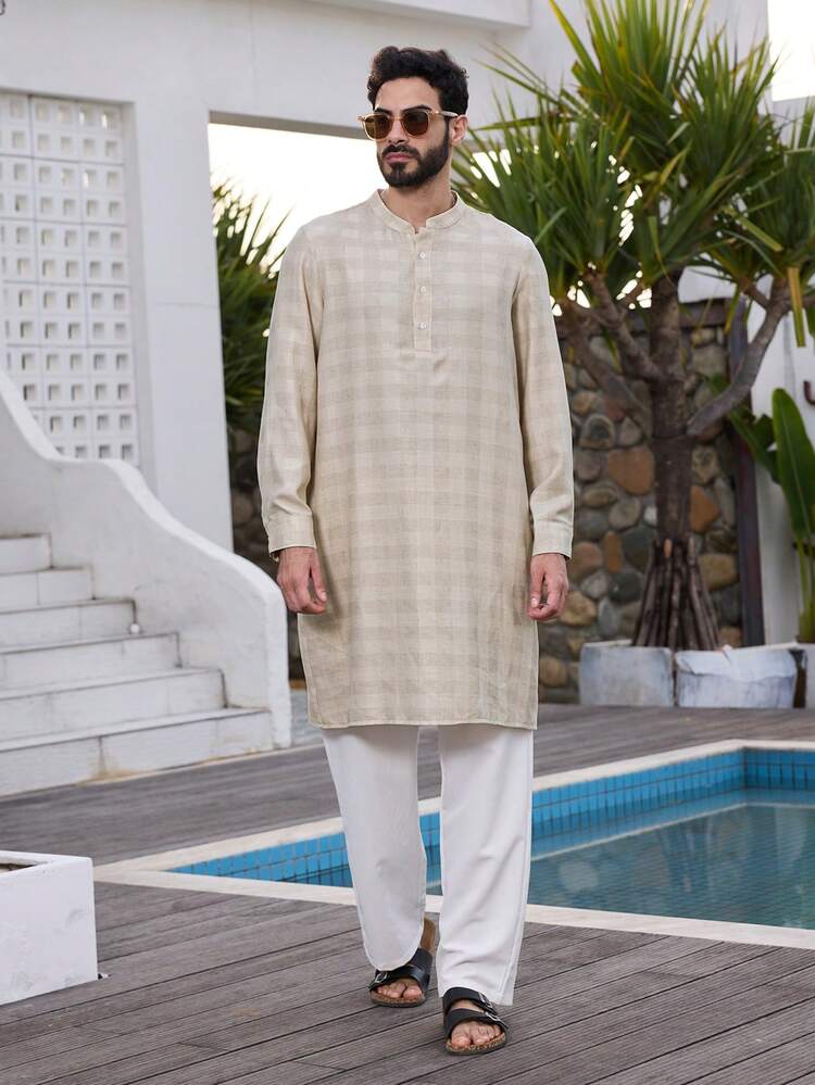 Spring Long Sleeve Middle Eastern Style Men's Shirt Summer