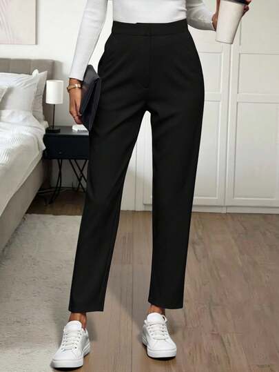 SHEIN LUNE 秋冬季女士纯色西装裤