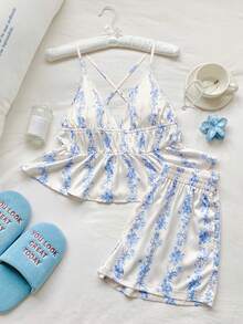 Comfortcana 蓝色梭织女式休闲套装 - 藍白色 - 查看 5