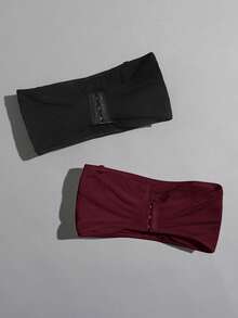 ROMWE Set de 2 sujetadores bandeau sin costuras de unicolor - Multicolor - Ver 2