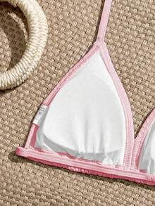 SHEIN Bộ đồ bơi 3 món cho bé gái tuổi teen với mặt dây chuyền trang trí, thích hợp cho tiệc bãi biển, kỳ nghỉ hè, bộ đồ bơi ba món màu hồng nhạt mùa xuân/hè, bộ đồ bơi cho bé gái, đồ bơi màu hồng, quần áo đi biển cho bé gái, bộ đồ bơi có áo khoác ngoài, trang phục mùa hè cho bé gái, đồ bơi, trang phục đi biển, trang phục đi biển cho bé gái, trang phục kỳ nghỉ hè cho bé gái. - Hồng - Xem 4