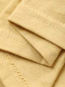 DAZY Camiseta casual de mujer de cuello redondo y manga corta con estampado de letras y frutas - Amarillo - Ver 10