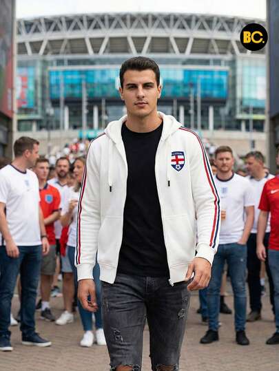 Big City Sudadera Deportiva Hombre con Cremallera y Capucha, Diseño Alemania con Franjas Laterales, Hoodie Casual Urbano Slim Fit para Uso Diario