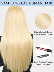 60pcs Tape In Hair Extensions 100% Human Hair #613 Blonde Straight Style In 14-22 Inch Lengths Extensions Silky Seamless Invisible Top Quality Thick Ends Healthy Human Hair Extensions For Thin Hair And Salon Use And For All Women/Girls Daily Use - S613 - View 8
