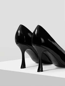 Mnmlis 2026 New Patent Leather Shoes Classic Black Pointed Workplace Commuting Temperament Versatile Stiletto Women's Shoes - Black - View 3