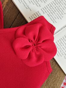 2件套女婴夏季红色甜美樱桃装饰吊带上衣和牛仔短裤套装，修身舒适款式，适合日常外出、休闲聚会、家庭派对和女婴节。樱桃印花短裤套装，女童樱桃主题服装，可爱夏季服装，女童夏季服装，女童套装，夏季女童樱桃主题服装，女童套装，女童牛仔短裤，女童夏季套装。 - 紅色 - 查看 6