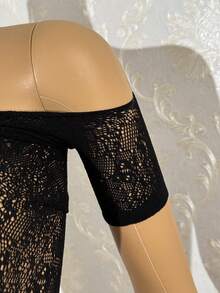 SHEIN DivaQ Women's Sexy One-Shoulder Short Sleeve Bodycon Dress - Black - View 5