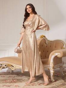 CUCCOO TILAWA 女鞋方头细跟香槟色透明镂空水钻性感时尚优雅华丽女式高跟凉鞋拖鞋配裙子日常百搭宴会派对女式凉鞋 - 香檳色 - 查看 10