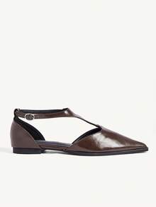 CUCCOO CHICEST Zapatos planos casuales y versátiles con diseño de hebilla para mujer - Marrón - Ver 2