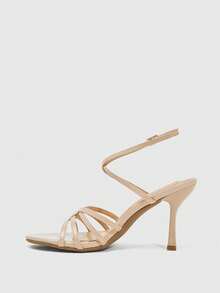 CUCCOO SZL 女士鞋履 春夏新款杏色圆头细高跟细带踝带凉鞋 时尚舒适 百搭性感派对凉鞋 女鞋 - 杏色 - 查看 8