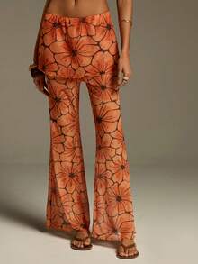 Athîral 女士全印花休闲宽松喇叭裤 - 彩色 - 查看 4