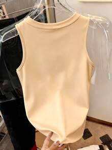 Resyla Women's Summer Casual Vacation Style Sun Crayon Print Tank Top - Apricot - View 2