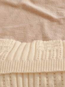 GlowEve 女士露肩修身休闲针织上衣 - 杏色 - 查看 5