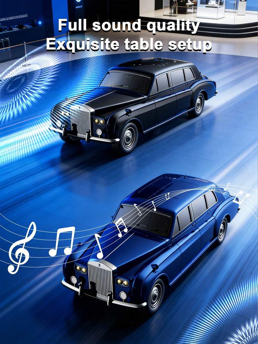 Teckwe Retro Car Replica Speaker With Deep Bass, Hands Free Link, Built-In Microphone, FM Radio And LED Party Lights, Birthday Gifts - Multicolor - View 1