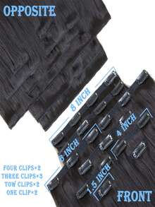 9pcs 200g/220g/240g Lace Bace Natural Black Clip In 100% Remy Human Hair Extension Cuticle Aligned Double Drown Clip Ins For Thin Hair Woman Natural Look Top Quality - Natural Black - View 3