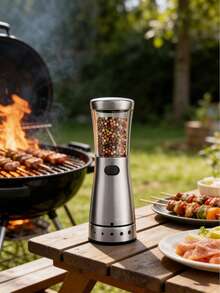 Teckwe Electric Pepper Grinder - Rechargeable With 500mAh Capacity For Long-Lasting Use, Adjustable Coarseness, Suitable For Salt/Pepper/Spices, Ideal For Kitchen And Home (10 Oz Large Capacity, Ergonomic Design) - Silver - View 4