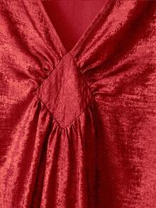 EMERY ROSE Bata de kimono con cuello en V elegante y mangas con volantes para mujer, adecuada para fiestas, reuniones y uso diario en primavera/verano - Rojo - Ver 5
