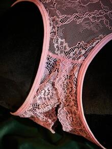 SpicyHot 1件女士性感黑色蕾丝内裤 - 粉色 - 查看 5