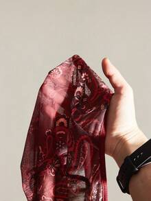 SHEIN ICON 女士波西米亚风假日佩斯利印花T恤，不对称下摆，喇叭袖，复古Y2K风格，秋季款 - 彩色 - 查看 11