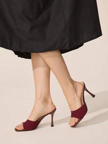 CUCCOO BASICS Sandalias con tacón para mujer - Burdeos - Ver 2