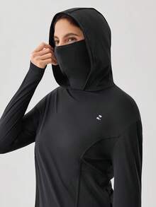 OutZeal SunProof UPF50+ Cooling Sun Protection Pocket Long Sleeve Tee Women With Mask - Black - View 7