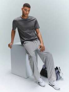 Driftmere 男式宽松抽绳腰斜口袋运动裤 - 淺灰色 - 查看 4