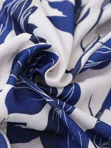 Brillora Women's Vacation Plant Pattern Casual Dress - Blue - View 7