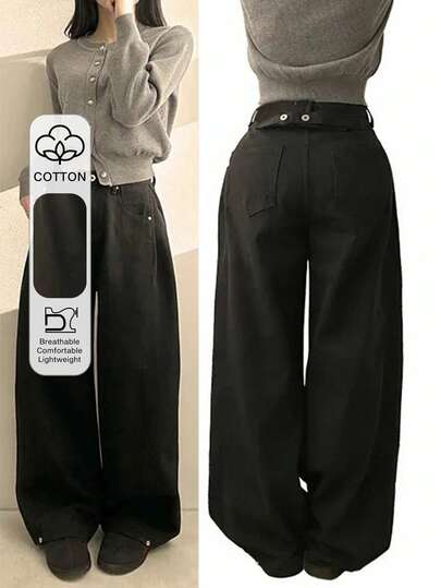 DAZY 女士纯色简约日常牛仔裤