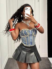 Slaydiva Women Denim Jackets & Coats Summer - Blue - View 4