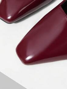 Mnmlis Women's Fashion Mary Jane High Heel Pumps - Burgundy - View 4