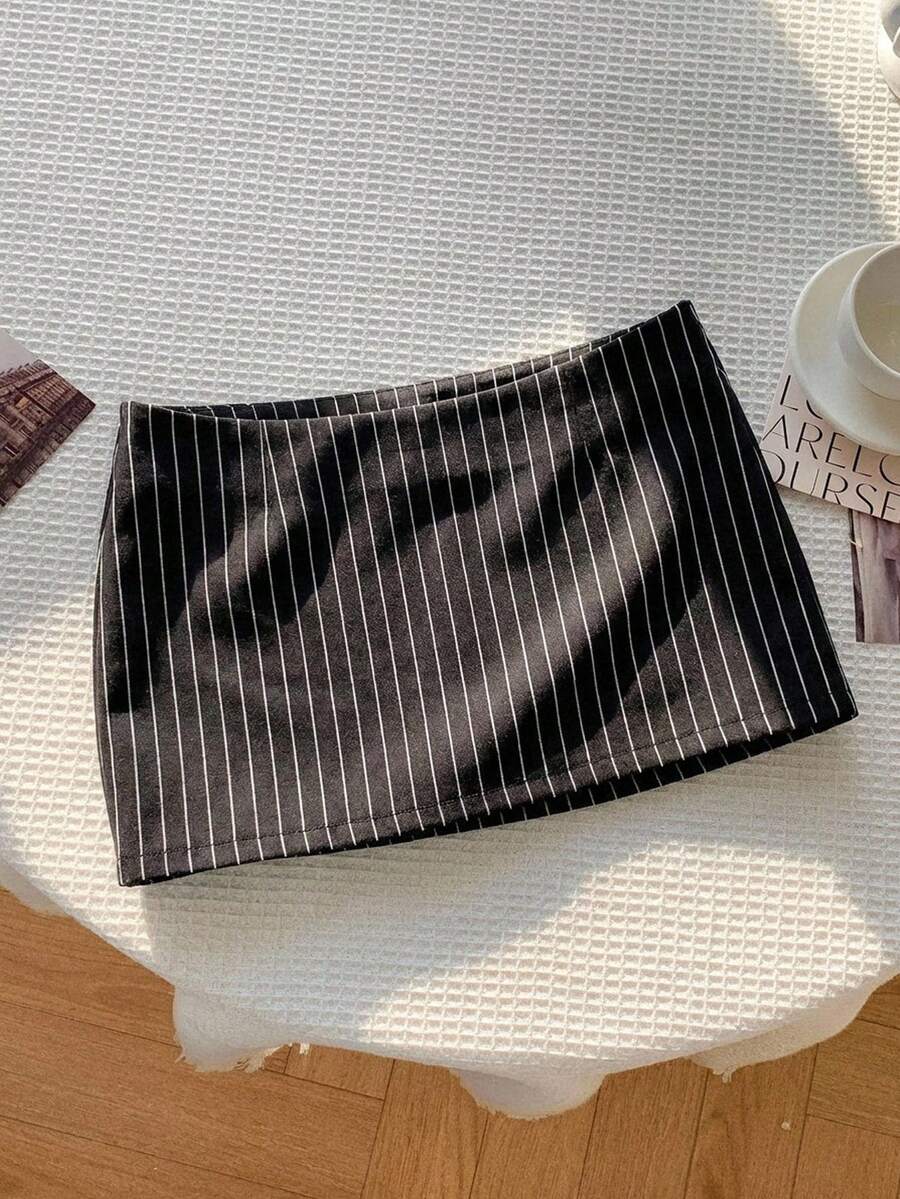 Comfortcana 女款休閒超低腰迷你裙，條紋圖案，Y2K風格，夏季，時尚，節慶，畢業，休閒，夏季，職場女裝 - 彩色 - 查看 1