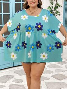 SHEIN CURVE+ Áo kiểu nữ cỡ US22, thích hợp cho lễ hội âm nhạc, kỳ nghỉ bên bờ biển, phong cách bohemian. Áo kiểu nữ mùa hè dễ thương, áo dệt kim. - Nhiều màu - Xem 10