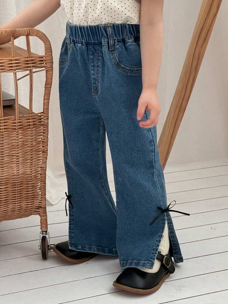 Baby Girl Flared Washed Denim Jeans