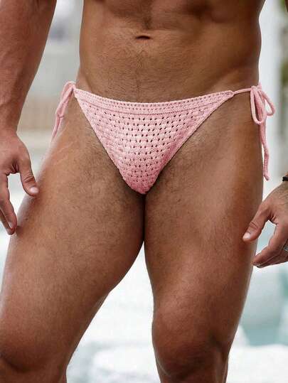 Manfinity Swimmode Calzoncillos de punto con cordón para playa y vacaciones para hombres