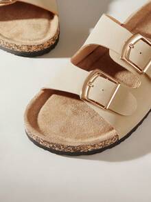 New Women's Flat Bottom Leisure Vacation Beach Commuter Flat Bottom Women's Slippers - Apricot - View 5
