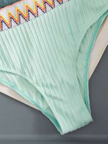 Swim Vcay Printed Strap Bikini Set, Special Fabric - Mint Green - View 5