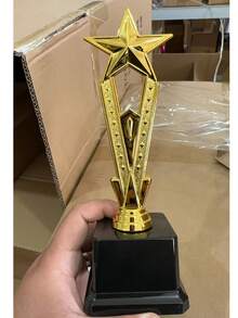 1个金色奖杯星形塑料奖杯工艺纪念品歌舞比赛奖励奖杯学校奖励用品 - 彩色 - 查看 11