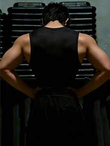 Manfinity Acti Log Men Sports Tees & Tanks - Black - View 2