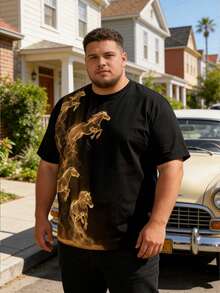 Manfinity Joysei 男士时尚夏季休闲运动服，男士上衣，腹部肌肉处饰有鸭子图案印花设计 - 彩色 - 查看 3