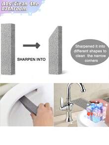 17件套浮石马桶刷套装（带手柄） - 浴室清洁石，用于去除马桶、瓷砖、水槽和浴缸上的水垢、锈渍和污垢。浴室清洁工具，配有符合人体工程学的手柄和浮石。浴室和马桶清洁刷。 - 彩色 - 查看 4